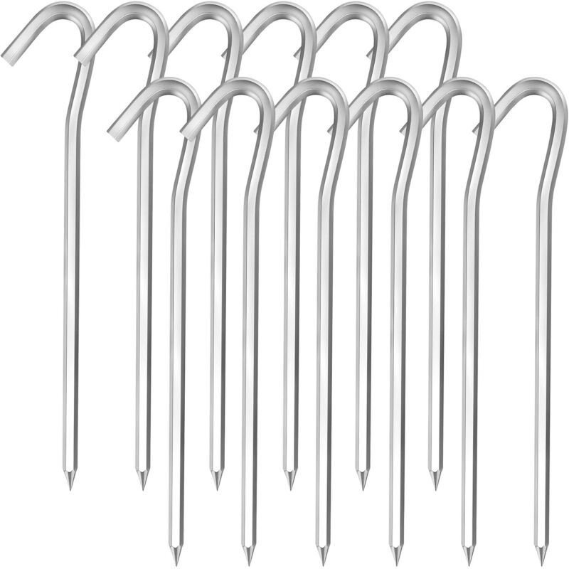 12 Stück Zeltheringe, 18 cm, extrem stabile Bodenanker aus Aluminiumlegierung für Camping und Outdoor-Picknick, Wandern, Angeln