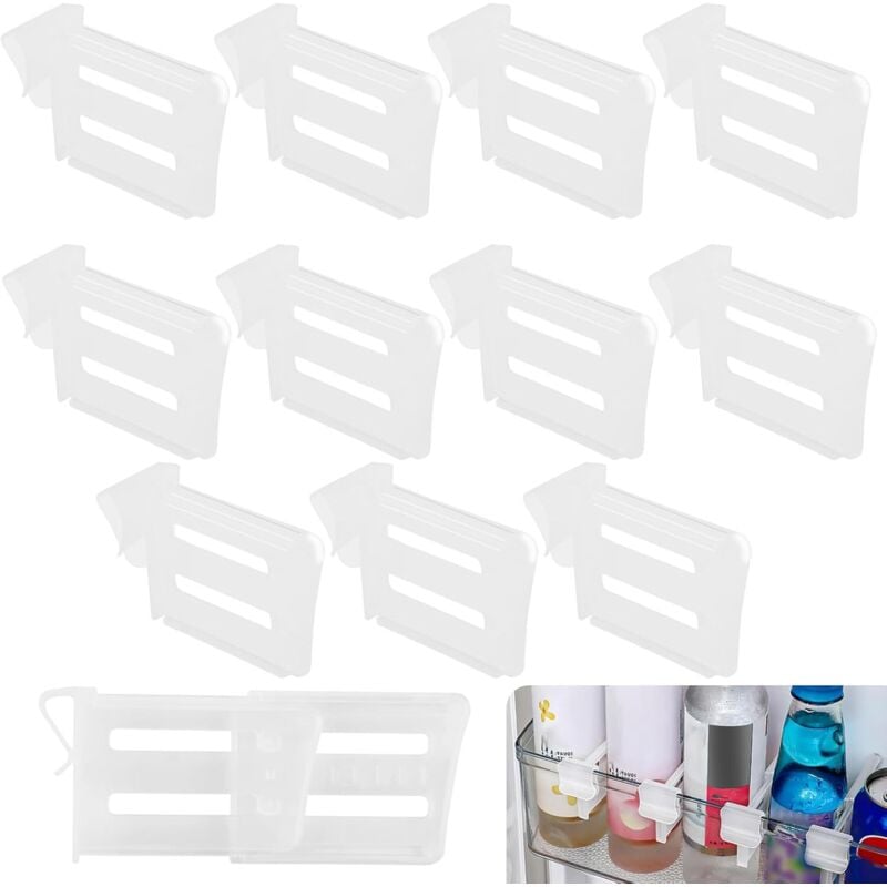 Csparkv - 12-teilige Kühlschrankteiler, Kühlschrank-Trennwand, Kühlschrank-Flaschenhalter, Kühlschrank-Organizer, Kühlschrank-Aufbewahrung für