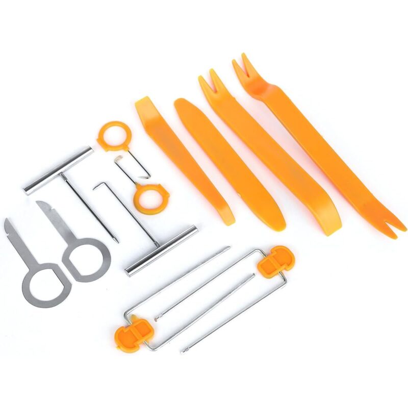 12-teiliges Autoradio-Entfernungswerkzeug, Innenverkleidung, Auto-Stereo-Installationswerkzeug, Türverkleidungsclip-Entfernungs-Hebelset, Reparatur
