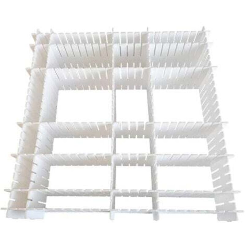 12-teiliges Schubladen-Set, verstellbarer Schubladenorganizer für Unterwäsche, Socken, Make-up, Bürobedarf, Weiß