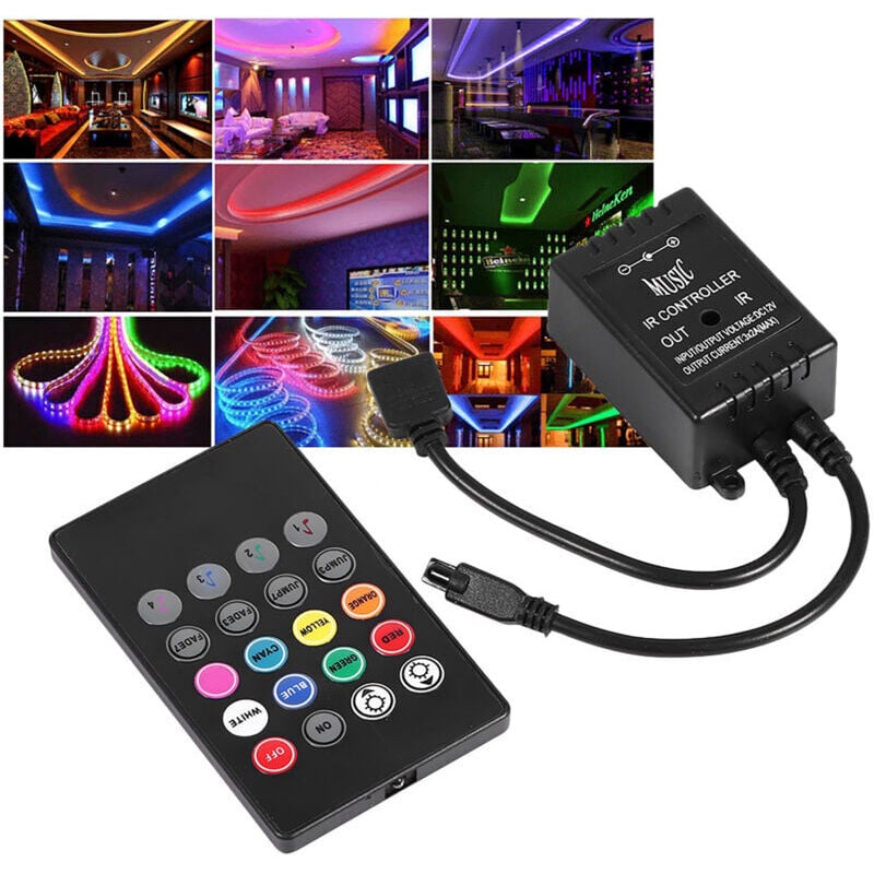 12 v – 24 v, 18 a, RGB-Controller, LED-Lichtstreifen, Dimmer-Controller, RF-Fernbedienung, 20 Tasten, kabellose Steuerung, RGB-LED-Lichtstreifen