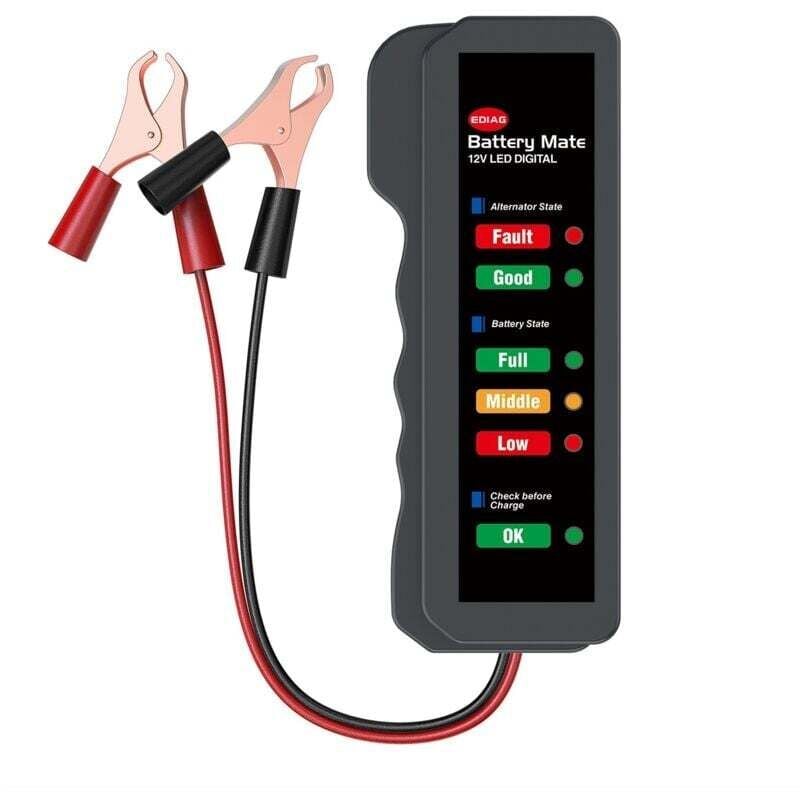 12-V-Autobatterie-Lichtmaschinentester, digitaler LED-Batterieladestatus, Lichtmaschine mit Kupferanalysator