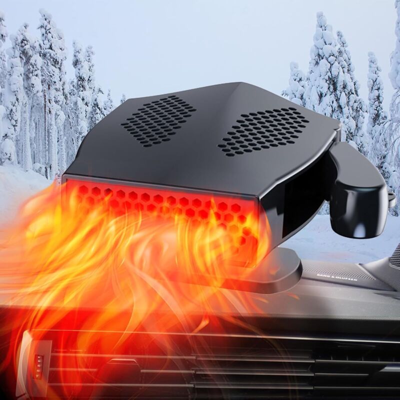 12-V-Batterie-Autoheizung: 12 V 180 W tragbare Autoheizung, Standheizung, Windschutzscheibenlüfter, Defroster, 360° drehbare Autoheizung für Wohnmobil