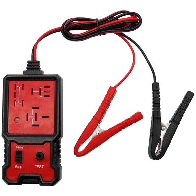 12-V-Kfz-Relaisprüfer, Relais-Testgerät für Batterien, Kfz-Relais-Diagnosegerät, Autobatterie-Prüfer mit Klemmen, hitzebeständig, tragbar