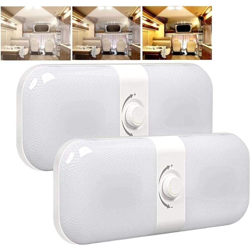 12 V LED-Deckenleuchte für Wohnmobil, dimmbare Dachleuchten, 12 V LED-Lampe mit Speicherschalter, warmweißes gelbes Licht, für LKW, Wohnwagen, Camper