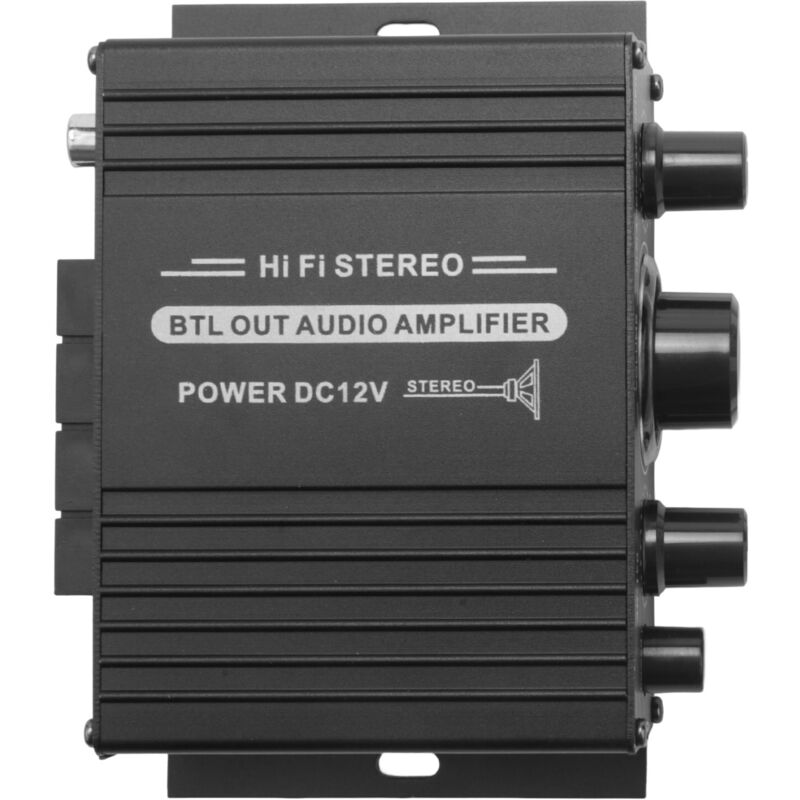 12 v Mini-Audio-Leistungsverstärker fürs Auto, digitaler Audio-Receiver, amp, Zweikanal, 20 w + 20 w, Bass, Höhen, Lautstärkeregler für Zuhause