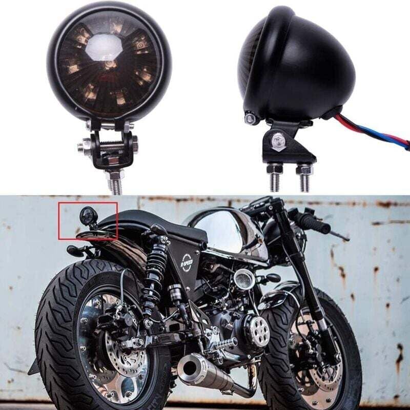 XVX - 12 v Motorrad-Rücklicht, geräucherte LED-Bremsleuchte für Street Bike, Chopper, Bobber, Cafe Racer, Cruiser.