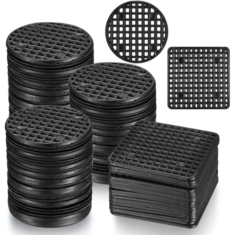 120 Stück Blumentopf-Gitter-Pad, Netz-Pad, atmungsaktive Drainage, Blumentopf-Lochmatte für Pflanzen, Garten, Bonsai-Gartengeräte – quadratisch und