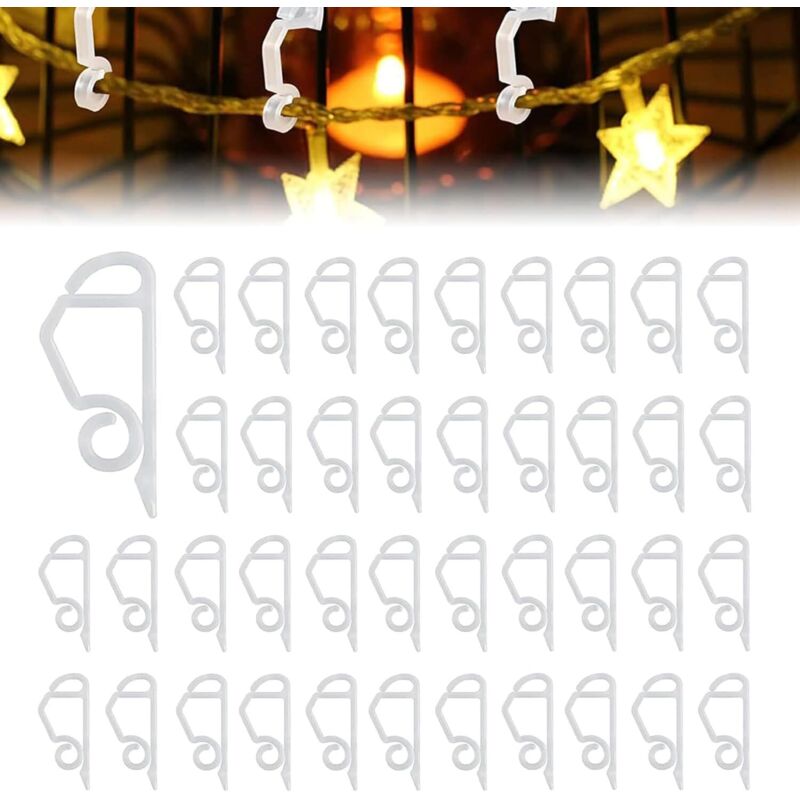 120 Stück Weihnacht Licht Clips, Dachrinnenhaken für Lichterketten,Weihnachtslicht Clips für Weihnachtsaußenbeleuchtung Dekoration, Dachrinne Clip
