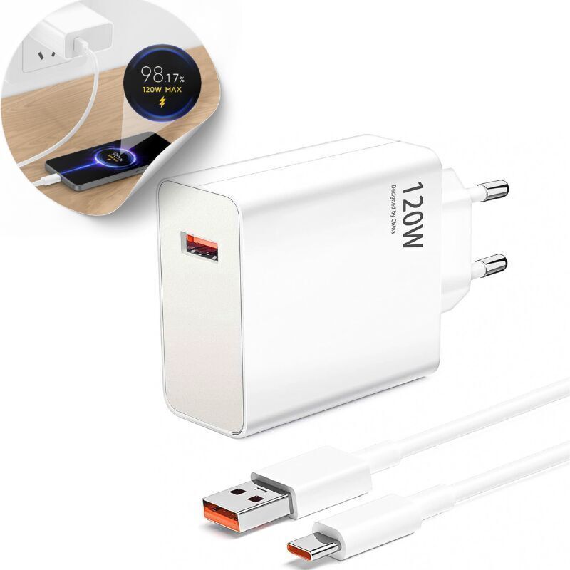 120-W-USB-Schnellladegerät für Xiaomi 14T Pro / 13T Pro / 11T Pro, Turbo-Ladegerät mit 6-A-USB-C-Kabel für Redmi Note 13 Pro+ 12 Pro+ 11 Pro+ 5G