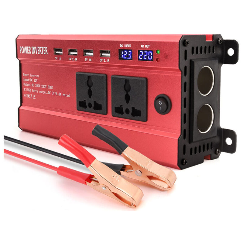 1200W Smart lcd Dual Digital Display 4USB Schnittstelle Autohaus Outdoor Stromausfall Stromerzeugung Wechselrichter Netzteil npterbl