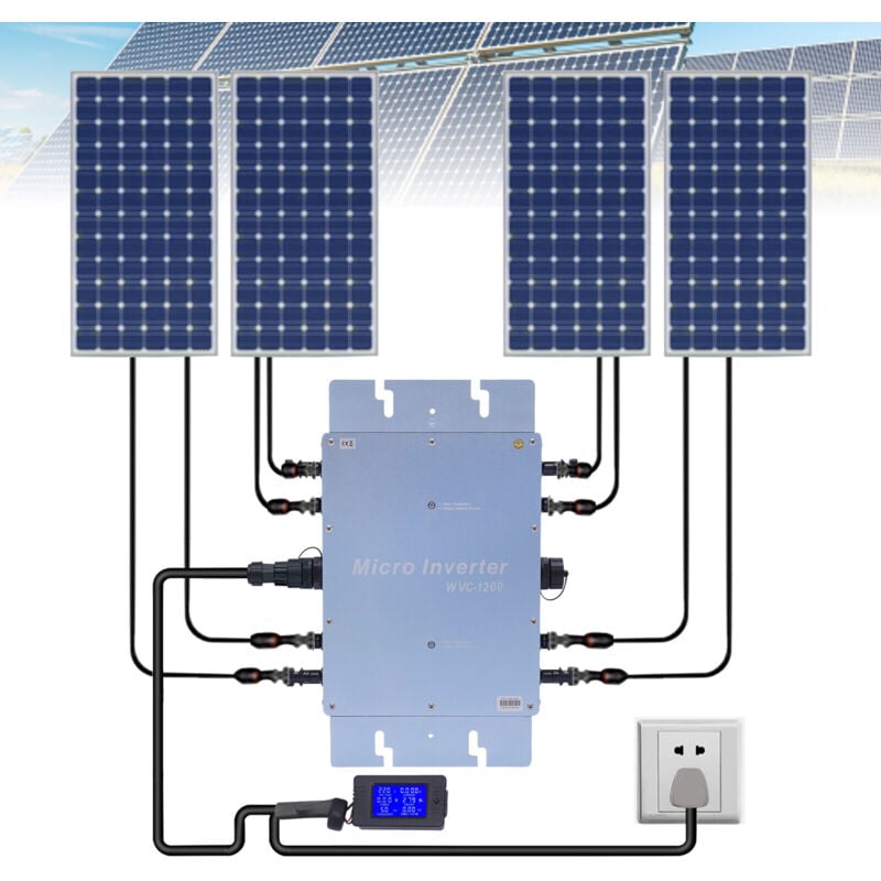 1200W Wechselrichter Balkonkraftwerk Modulwechselrichter Wasserdichter Solar Microinverter Micro Solar Grid Tie Inverter Modul Wechselrichter