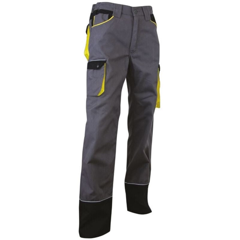 1258 - 46 LMA Pantalon de travail LMA sechoir taille 46 gris/noir/jaune zéro métal