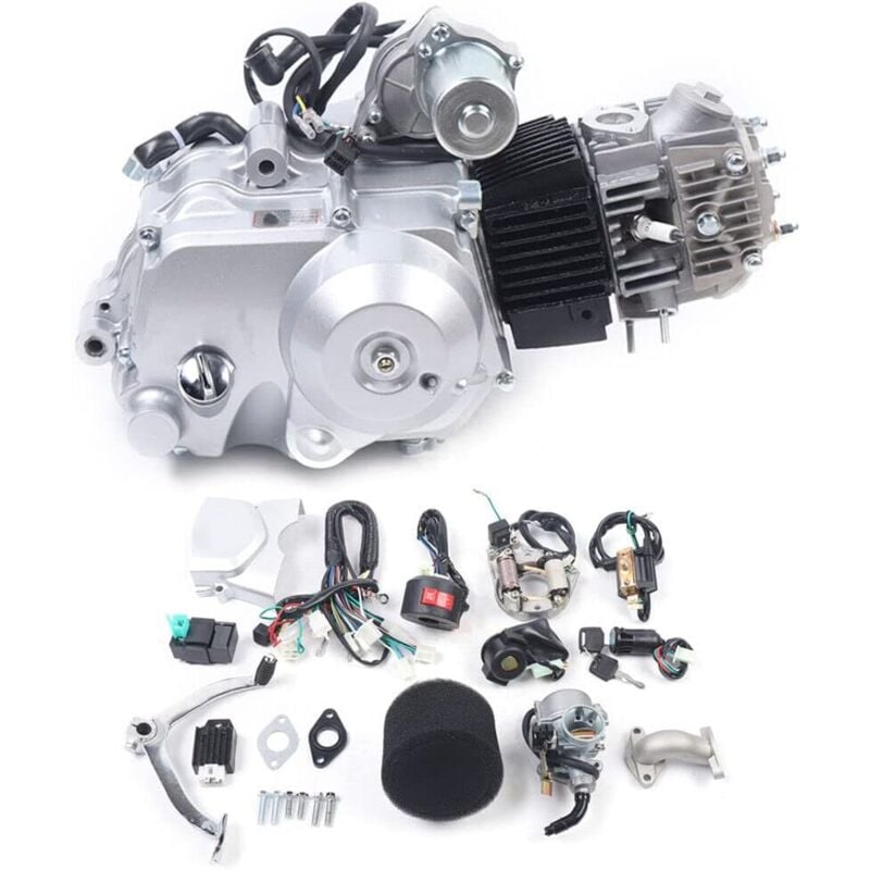 125cc 4-Takt-Motor Motor halbautomatisch luftgekühlt Motor Elektrostart 3+1 Reversiert für ATV QUAD GO KART Motocross Bike