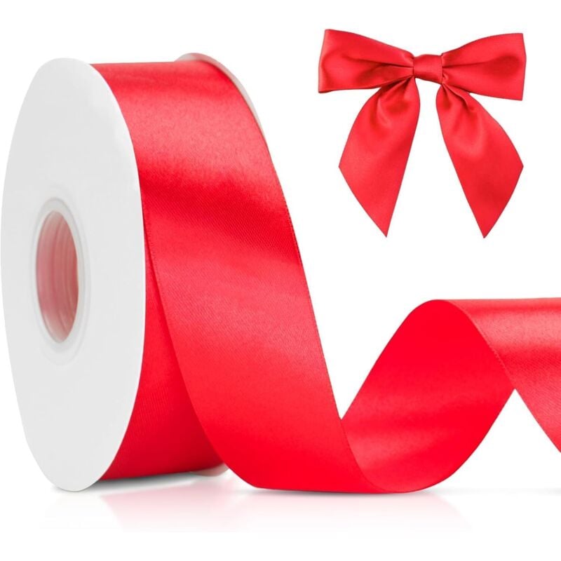 Bluedeer - 12cm x 91M rotes band breit geschenkband große schleife satinband für auto Bogen Eröffnungszeremonie Schleifen Dach- und Außendekoration
