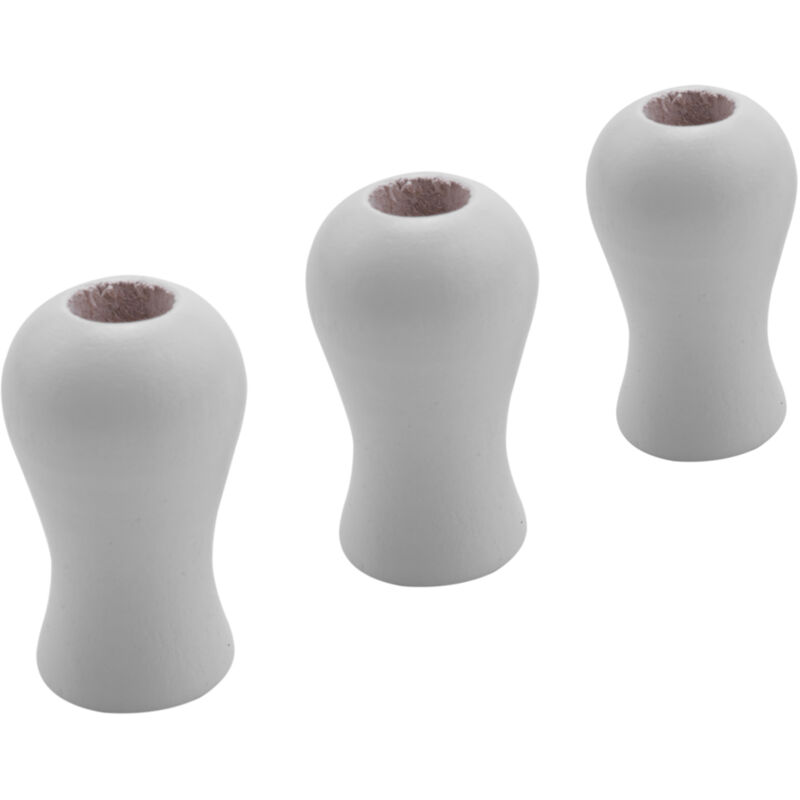 Tlily - 12er-Pack Holzkordelknöpfe für Fensterjalousien, Holzkugeln zum Aufhängen, kleine Anhänger, Tropfen, Zugende für Jalousien oder Rollos, weiß