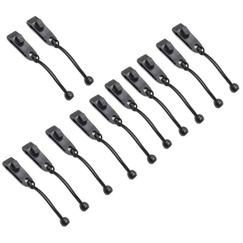 12er-Pack schwarze Planen-Bungee-Schnüre für Outdoor-Planen, Markisen, Wohnmobile, Wohnwagen, Autoabdeckungen