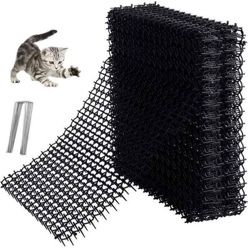 12er Set Anti-Katzenmatten 15x20cm Anti-Katzenstachel Abwehr Katzen Outdoor Anti-Hundematte mit Dorn Anti-Katzenbarriere Outdoor