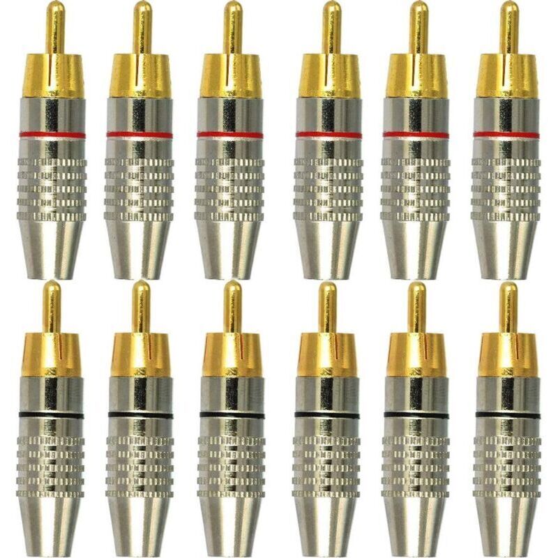 12PCS RCA-Stecker, RCA-Audio-Video-Anschlüsse, RCA-Terminal-Audio-Anschluss, RCA-Stecker-Klinken-Anschlüsse