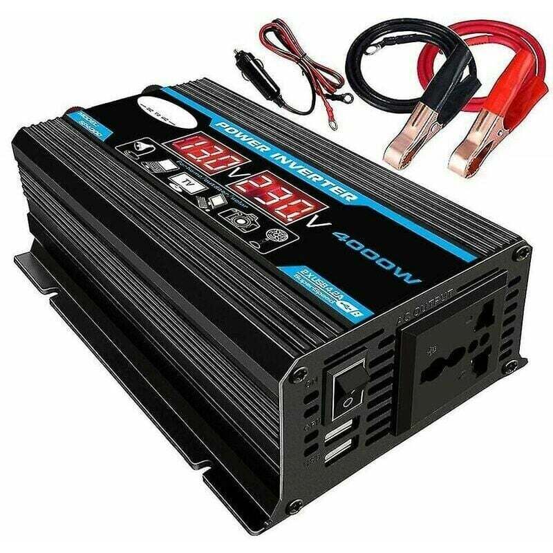 12V 220V 4000W reiner Sinuswellen-Wechselrichter mit reinem Sinuswellen-Wechselrichter, Transformator ausgestattet mit EU-Stecker, USB-Anschluss,
