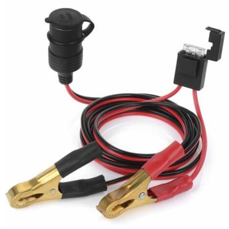 12 V 24 V Buchse für Zigarettenanzünderbuchse auf Batterie Krokodilklemmen-Anschluss 2 Fuß Autobatterie-Clip-on-Verlängerungsladekabel - INHHUB