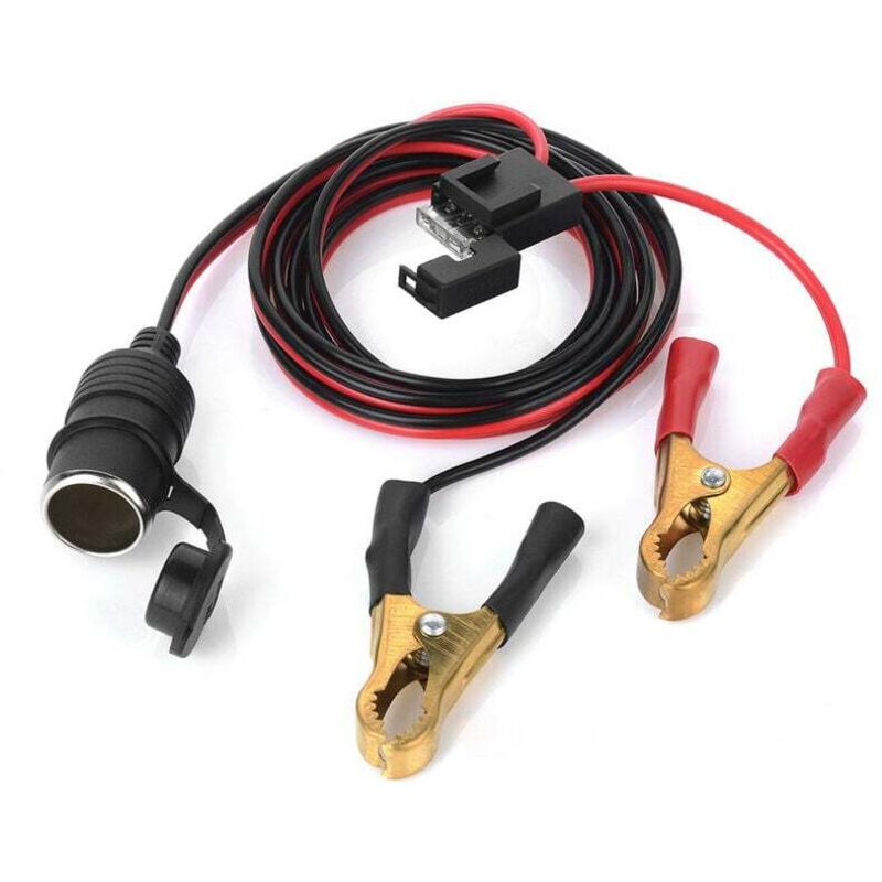 12V 24V weibliche Auto-Zigarettenanzünder-Buchse an Batterie-Krokodilklemmen-Anschluss 2FT Autobatterie-Clip-on-Verlängerungs-Ladekabel