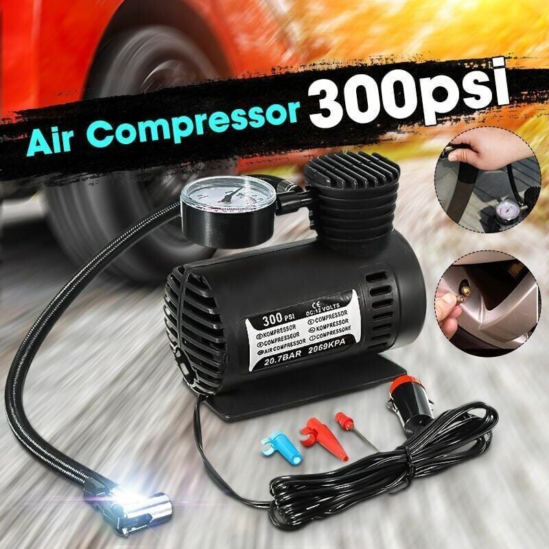 12V 300PSI Universal Auto Mini Elektrische Luftpumpe Tragbare Reifen Luftpumpe Auto Kompressor Pumpe für Auto Motorrad Basketball Fahrrad Ball Reifen