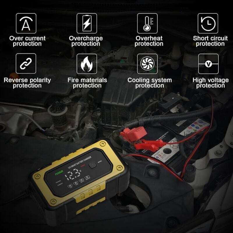 12V 6A Smart-Batterieladegerät für Auto und Motorrad, automatisches Batterieladegerät für Auto, Motorrad und LKW