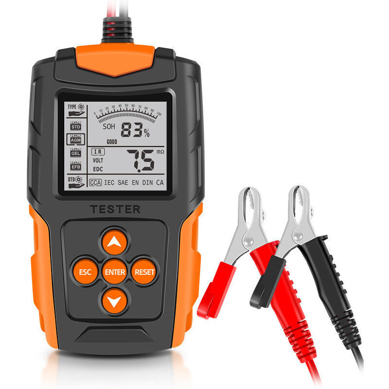 12V/24V Autobatterietester, digitales LCD-Batterieanalysegerät, Diagnosegerät für Autobatterien