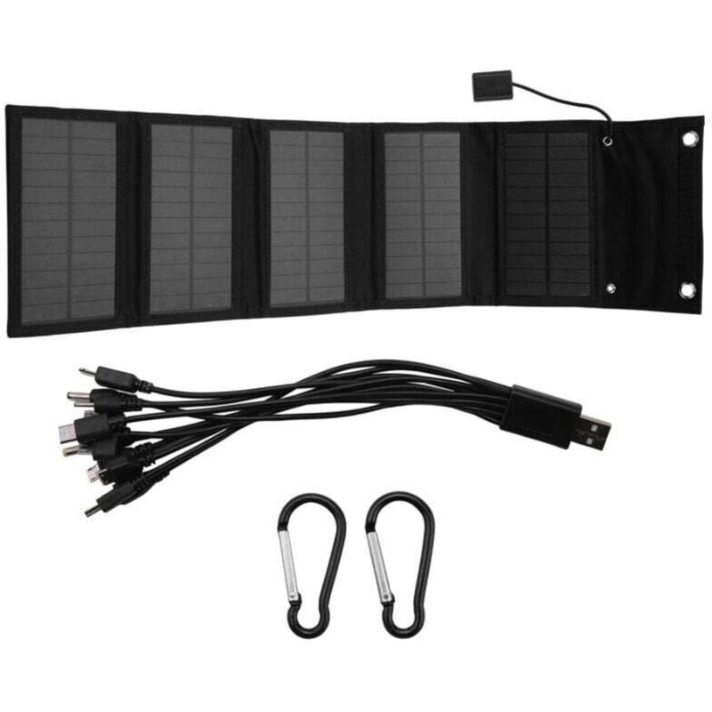 12W Faltbares USB-Solarpanel, tragbares, wasserdichtes Ladegerät zum Zusammenklappen und Laden von Handys für Camping und Wandern