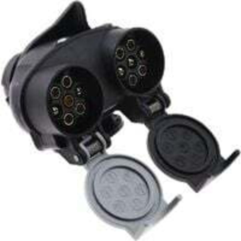 Ersandy - 13 auf 7 Pin Anhängersteckdose 12N 12S Dual Adapter Konverter Europäische Steckdose für pkw Anhänger lkw Anhängerkupplung 12V Wasserdicht