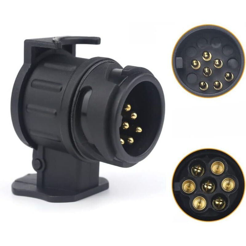 13- auf 7-poliger Anhängeradapter, 13-poliger 7-poliger Anhängerstecker für Auto, Wohnmobil, Wohnwagen, Fahrradträger