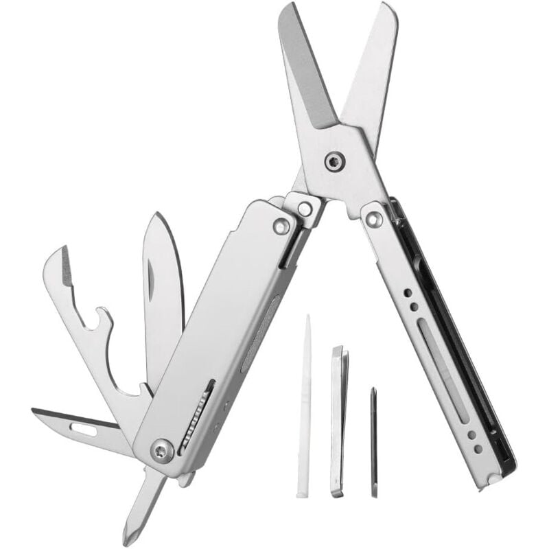 13 in 1 Multi Schere EDC mit Zahnstocher & Pinzette Praktisch Klein und Exquisit