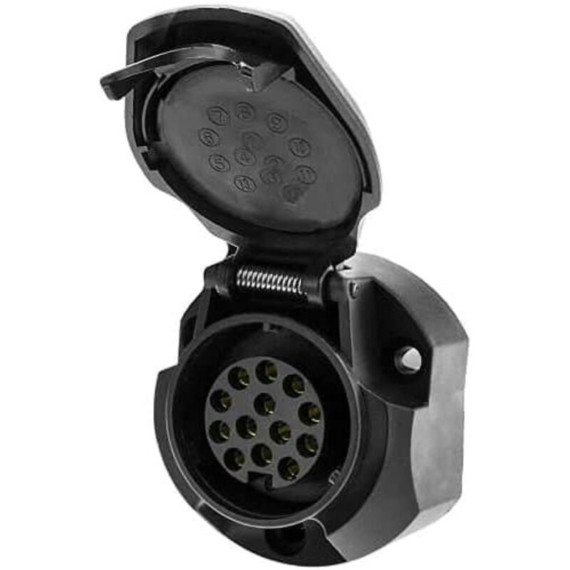 13-polige Anhängersteckdose mit Kappe, 13-poliger Anhängerstecker, 13-polige Anhängerkupplung, 13-Wege-Anhängerstecker, 12 V, wasserdicht, PVC,