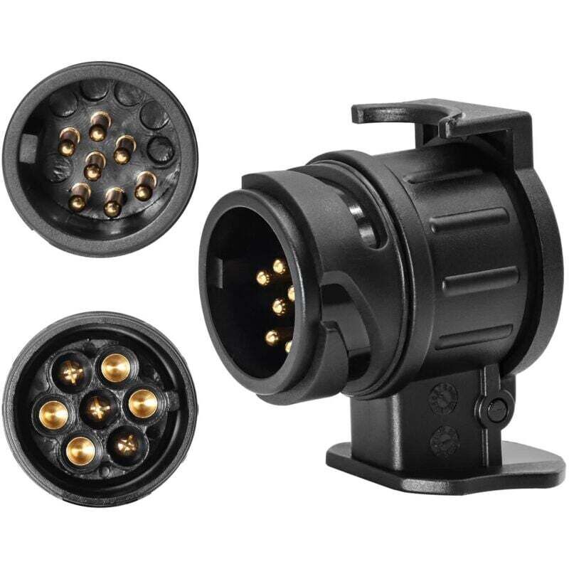 13-poliger auf 7-poliger Anhängeradapter, 13-polige Steckdose für Autoanhänger, Traktor, Wohnwagen, Fahrradträger