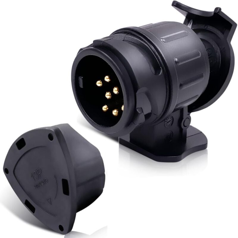 13-poliger auf 7-poliger Anhängerstecker-Adapter, 13-poliger auf 7-poliger Adapter, Anhängerstecker-Adapter – für Auto, Anhänger, Anhängerkupplung,