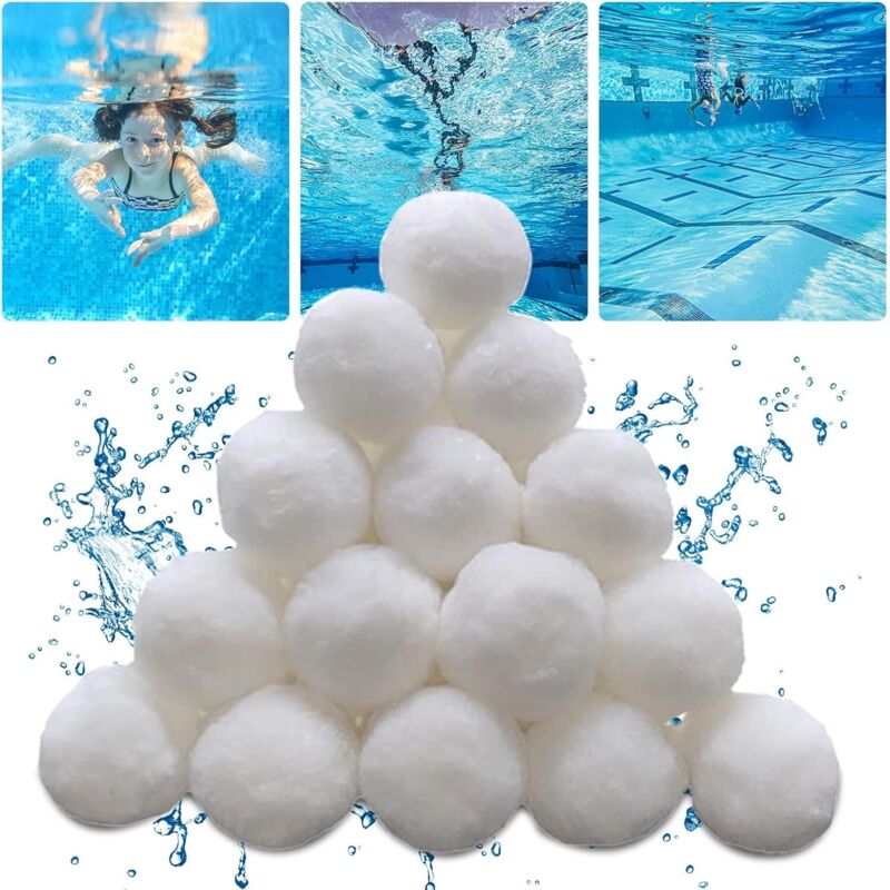 1300 g Pool-Filterkugeln, Pool-Filterkugel Ersatz für 45 kg Sand für Poolfilter, Faserfiltermedium für Pool, Filterkugeln für Filtersysteme (1300 g)