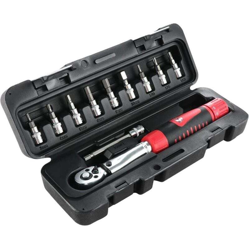1/4'-Drehmomentschlüssel-Set, 2–24 Nm, einstellbarer Drehmomentschlüssel, Drehmomentschlüssel für Rennrad, TÜV, Motorrad