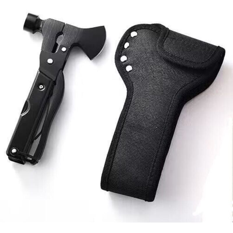 14-in-1-Multitool-Campingaxt – Multitool mit Messer, Hammer, Säge, Schraubendreher, Flaschenöffner – Campingwerkzeug mit Scheide – Werkzeuggeschenke