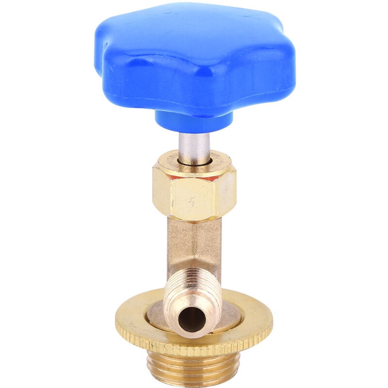 1/4 SAE Flaschenöffner aus Messing und Kunststoff mit Dosierventil für R22, R600 und R12(R22) Klimaanlagen