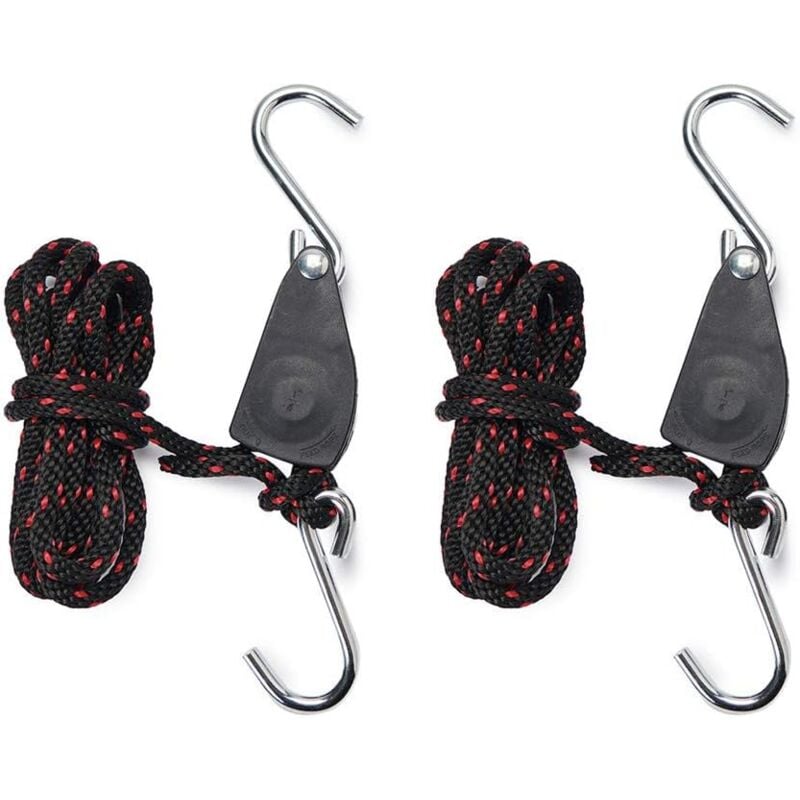 Ersandy - Ratschengurte 1/4 Zoll Seilratsche für Grow Light 2 Stück verstellbares Hakenseil