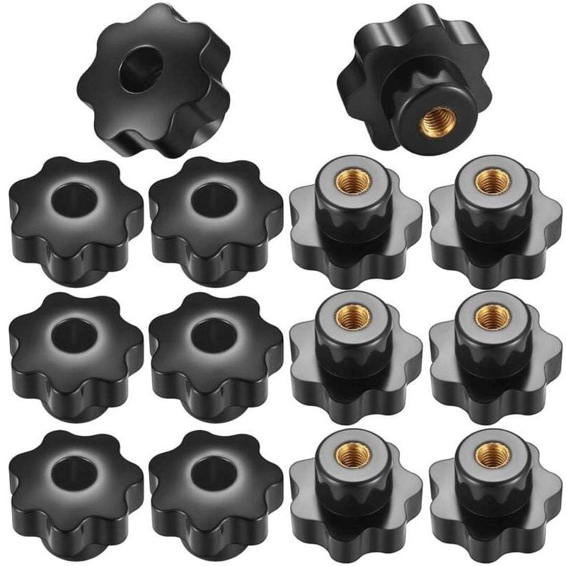 14 Stück M8 Rändelgewinde-Klemmknöpfe, Sternknöpfe Griff Innengewinde für mechanische Geräte, Instrumente