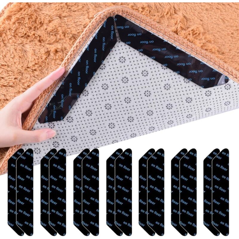 Gabrielle - 14 Stück rutschfeste, wiederverwendbare, waschbare Anti-Rutsch-Teppichgreifer, Anti-Rutsch-Teppichaufkleber, Anti-Rutsch-Teppichgreifer,