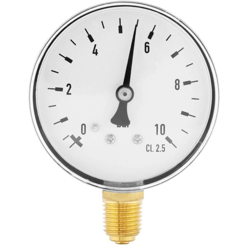 1/4 Zoll NPT-Druckmessgerät, Vakuummessgerät für Luft, Öl, Wasser, Gas, 0 10 bar Manometer, Vakuummessgerät-Anschluss für Öl, Luft, Wasser, Gas