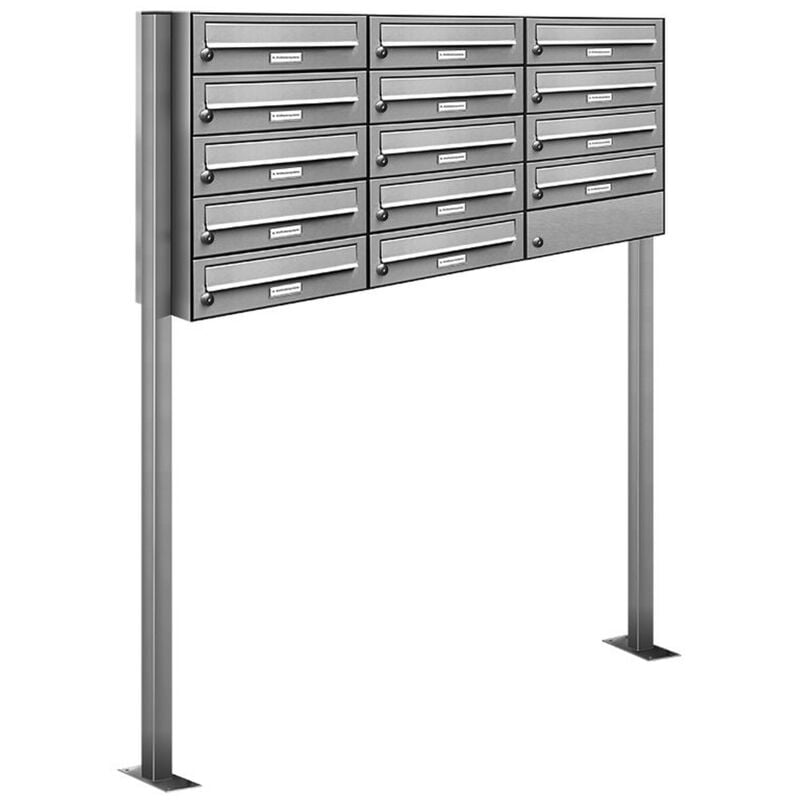 14er Edelstahl Stand Briefkasten Anlage Freistehend