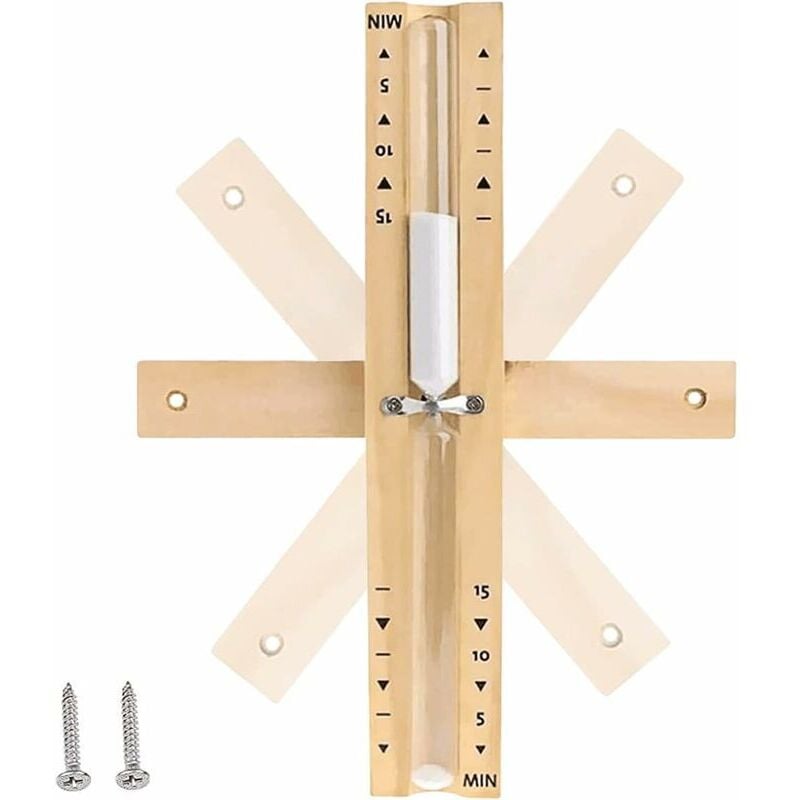 15-Minuten-Sauna-Sanduhr – Saunazubehör – Sanduhr für Sauna-Spa – Edelstahl – rotierend – weißer Sand