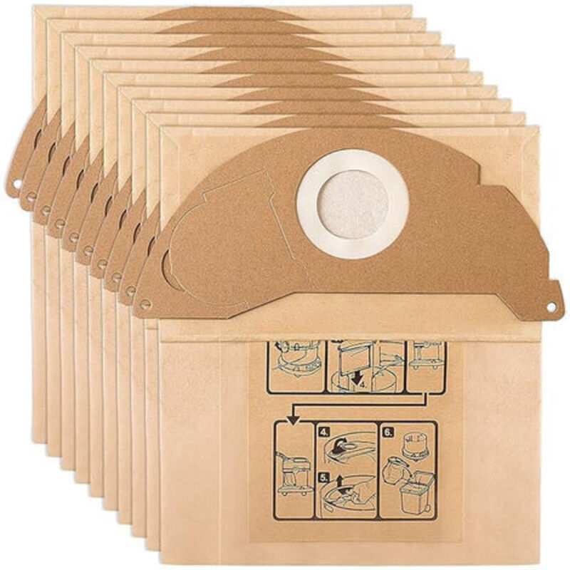 15 Staubsaugerbeutel für Karcher WD2 MV2 6.904-322.0 wd 2.200 WD2250 A2004 A2054 A2099, Ersatzteile für Karcher Staubsauger