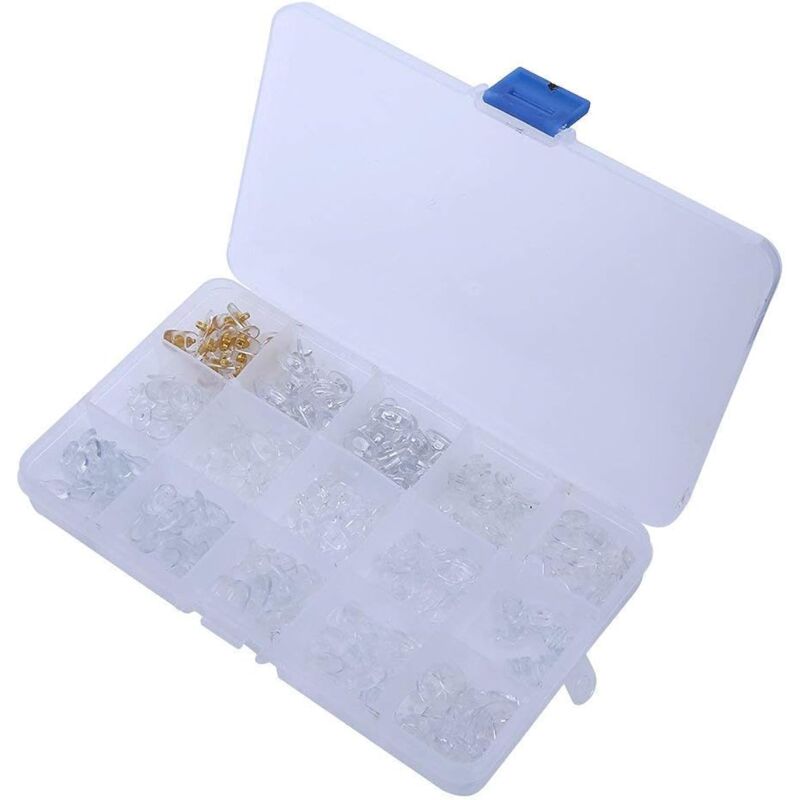 15 Stile, 150 Paar rutschfeste Nasenpads aus Silikon für Brillen, Brillenreparaturwerkzeuge mit Aufbewahrungskoffer