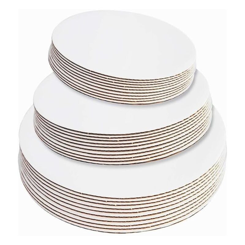 15 Stück Tortenunterlage Rund 20/30/35cm, Cake Board Weiß, Premium Tortenplatte Pappe für Kuchen und Torten