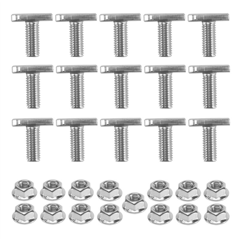 15-teiliger Ersatz für T-Nut-Schrauben, M8 x 20 Schrauben, A2-70 Schienenschrauben und Muttern mit 15 Flanschmuttern
